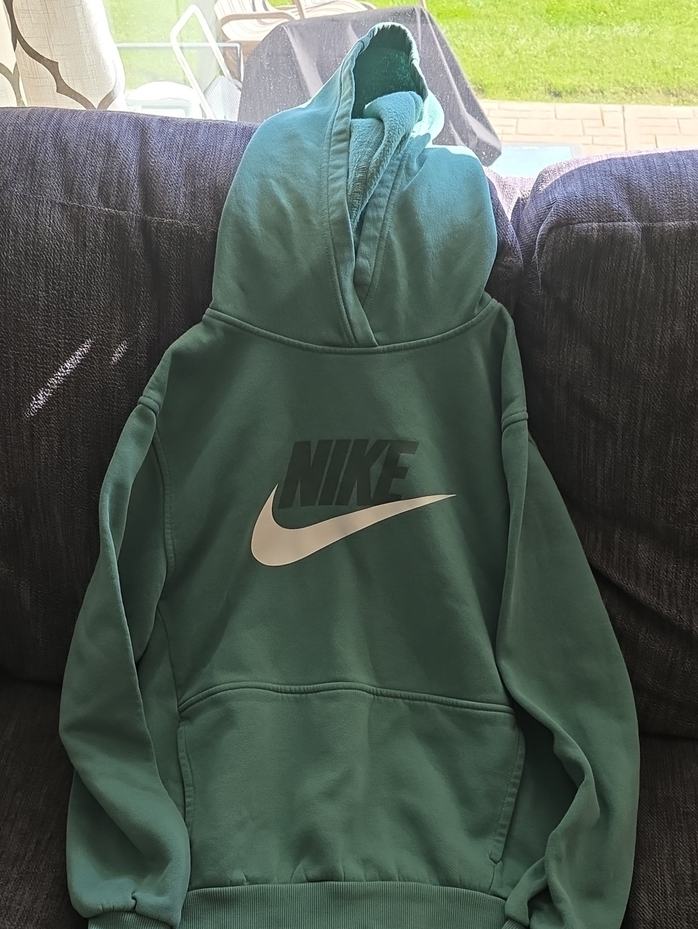 Kids Nike Teal Pullover Hoodie with White Swoosh Size XL